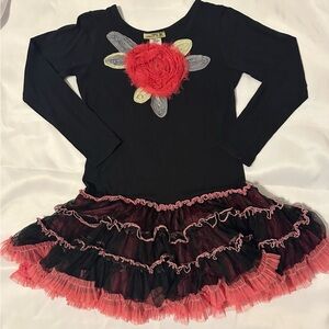 Little Mass Black and Pink Kids tutu Dress